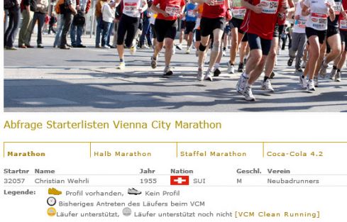 Startliste für den Vienna City Marathon im Walzertakt